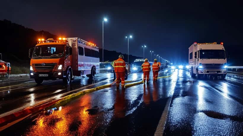 Acidente de viação no IC17 em Odivelas com viaturas de emergência