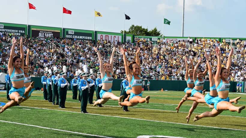 Halftime show at Yulman Stadium at Tulane University in New Orleans