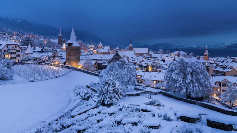 Vue panoramique du canton de Zoug en Suisse