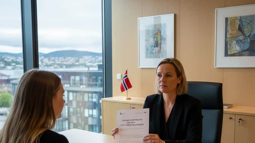 Norsk advokat diskuterer rettigheter for voldsoffer med klient i Oslo advokatkontor
