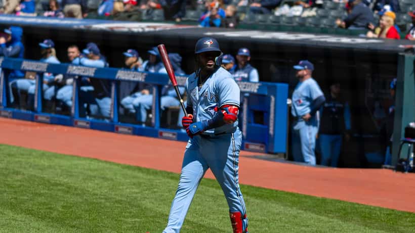 Vladimir Guerrero Jr. batting for the Toronto Blue Jays