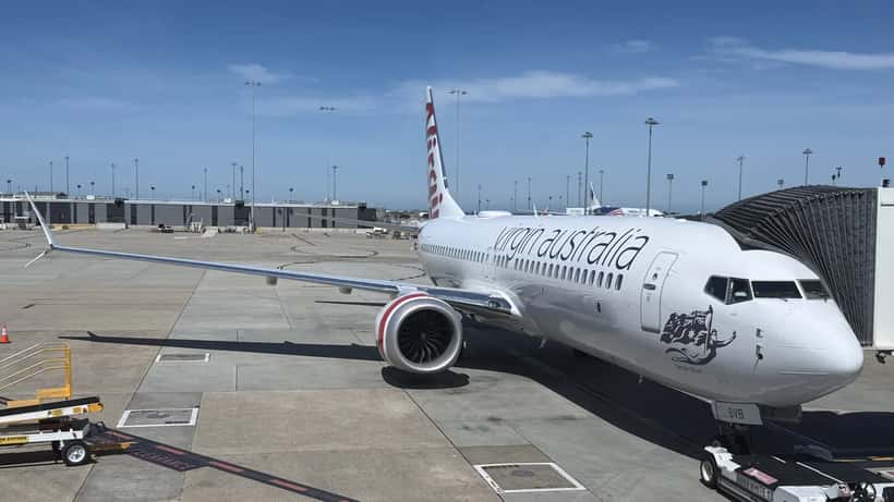 Virgin Australia Boeing 737 MAX 8 aircraft on the tarmac at Melbourne Airport