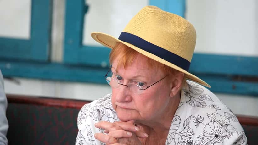 Tarja Halonen puhuu festivaalilla, entinen Suomen presidentti
