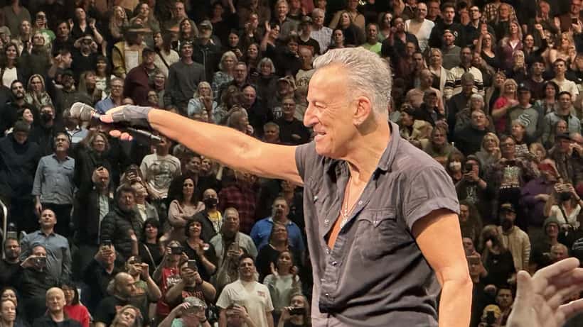 Bruce Springsteen performing live on stage at Climate Pledge Arena, Seattle 2023