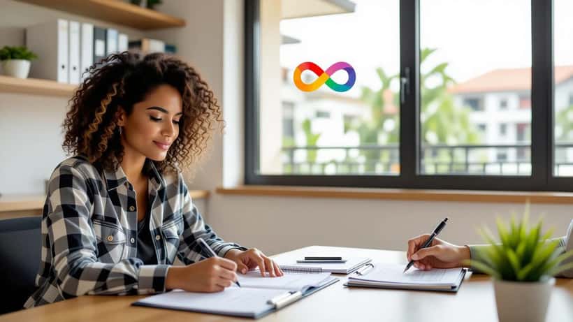 Mulher brasileira completando avaliação neuropsicológica em consultório em São Paulo, simbolizando diagnóstico tardio de autismo em adultos