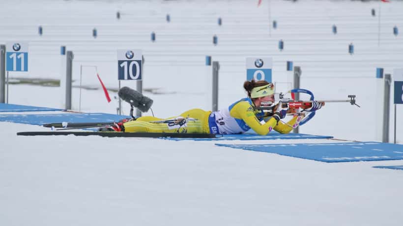 Linn Gestblom tävlar i skidskytte under IBU World Cup i Oberhof 2018