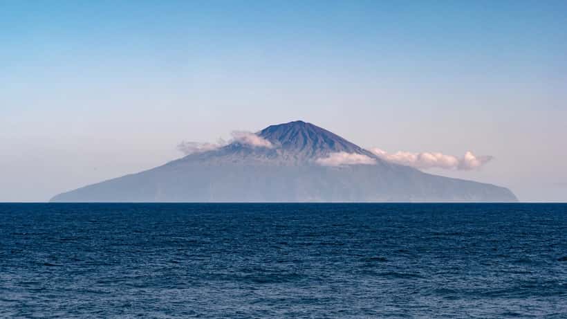 Luftfoto af Tristan da Cunha, det afsides britiske territorium i Atlanterhavet