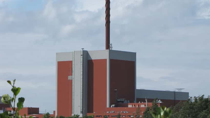 Olkiluoto 1 ydinvoimala ilmakuvassa Suomessa