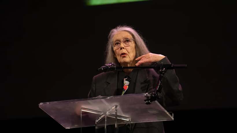 Anne Carson, Canadian poet and 2026 Nobel Prize in Literature winner, at the 2024 National Book Awards