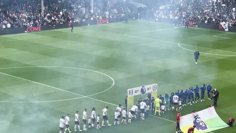 Chelsea-Spieler im Ligaduell, Fulham gegen Chelsea, April 2025