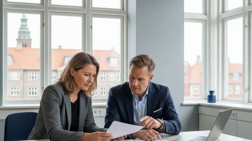 Dansker konsulterer advokat om juridiske rettigheder ved regeringsskifte 2026