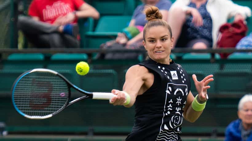 Maria Sakkari playing at WTA tournament