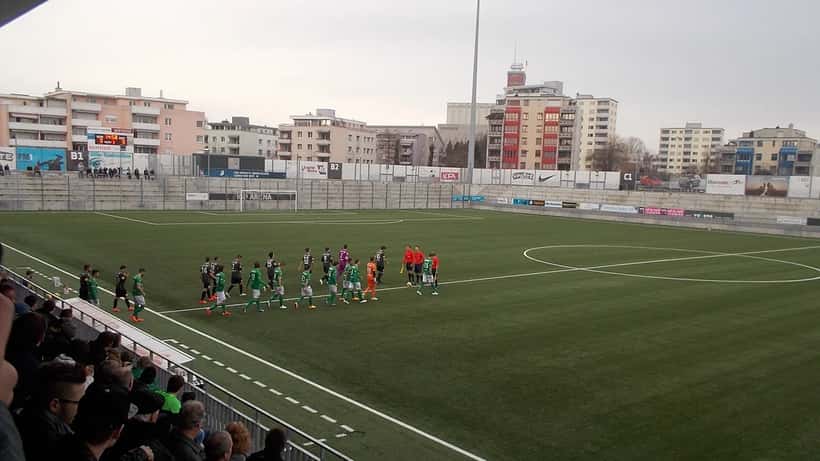 Joueurs du FC St. Gallen lors d'un match de Super League suisse