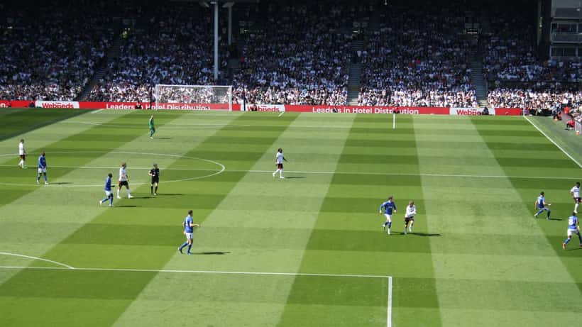 Everton players in action during a Premier League match at Hill Dickinson Stadium