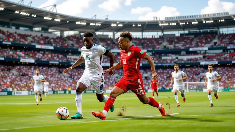 Voetbalwedstrijd Paraguay tegen Australië in stadion voor WK 2026