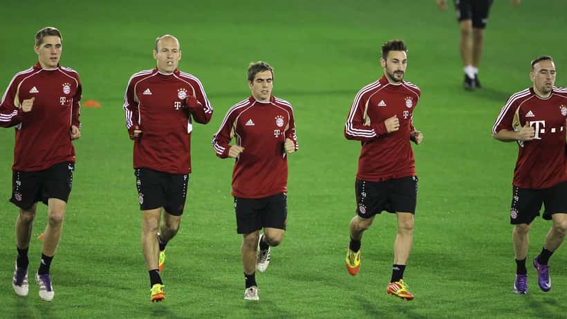 Joueurs du Bayern Munich à l'entraînement
