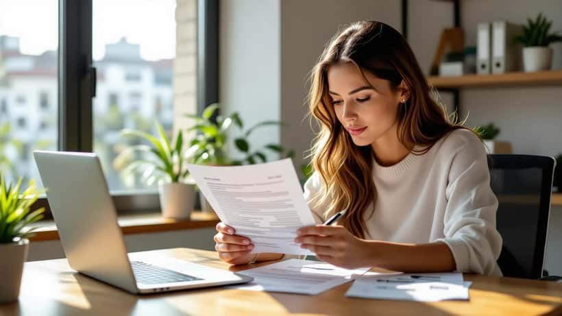 Jovem estudante analisando contrato de estágio em São Paulo