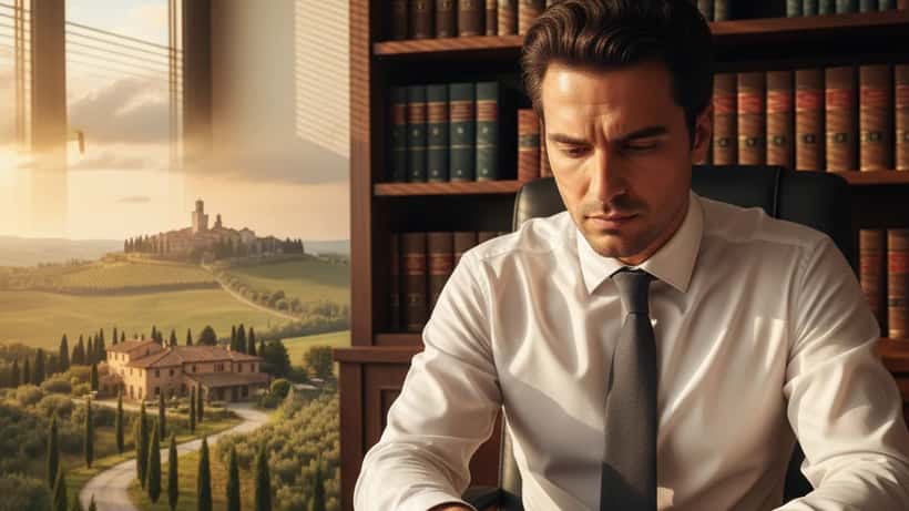 Avvocato italiano che esamina una contravvenzione autovelox nel suo studio a Roma