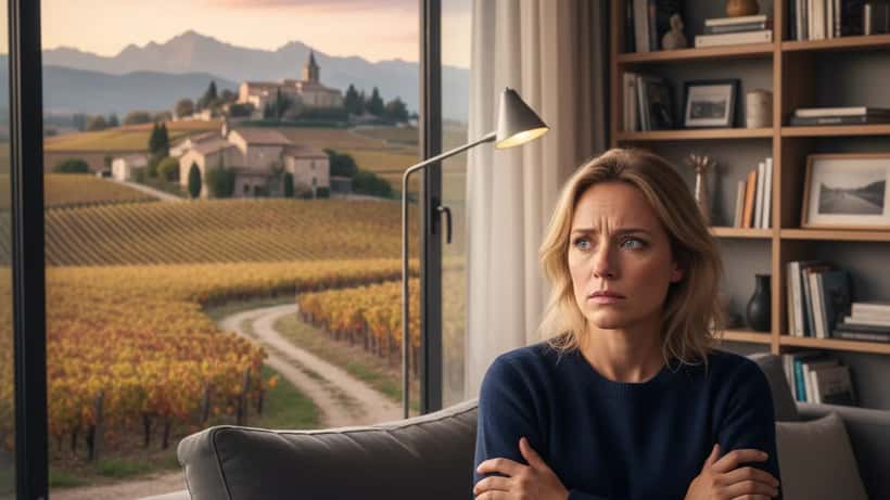 Femme française stressée sur son canapé, regard inquiet, Les Traîtres saison 6 psychologie