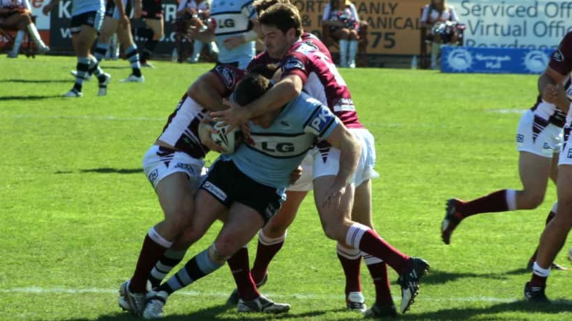 Kieran Foran playing NRL football for the Manly Sea Eagles