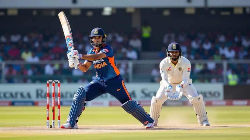 Junger indischer Cricket-Schnellbowler beim IPL 2026 Debüt in Aktion im Dharamsala-Stadion