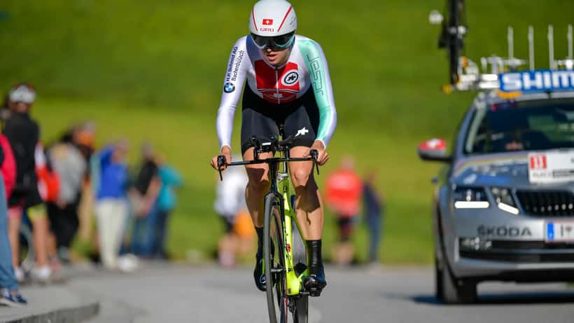 Marlen Reusser en plein effort contre-la-montre Championnats du Monde UCI Innsbruck 2018
