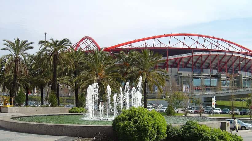 Veduta aerea dell'Estádio da Luz di Lisbona, stadio del Benfica