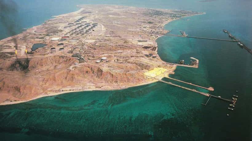 Terminal pétrolier de Kharg Island dans le golfe Persique, principale infrastructure d'exportation du brut iranien