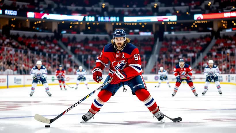 Pierre-Luc Dubois skating in NHL action for the Washington Capitals