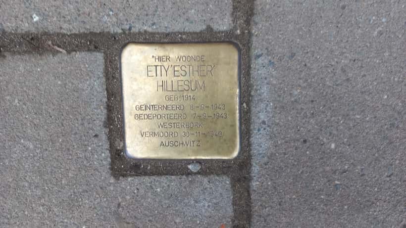 Struikelsteen voor Etty Hillesum in Amsterdam