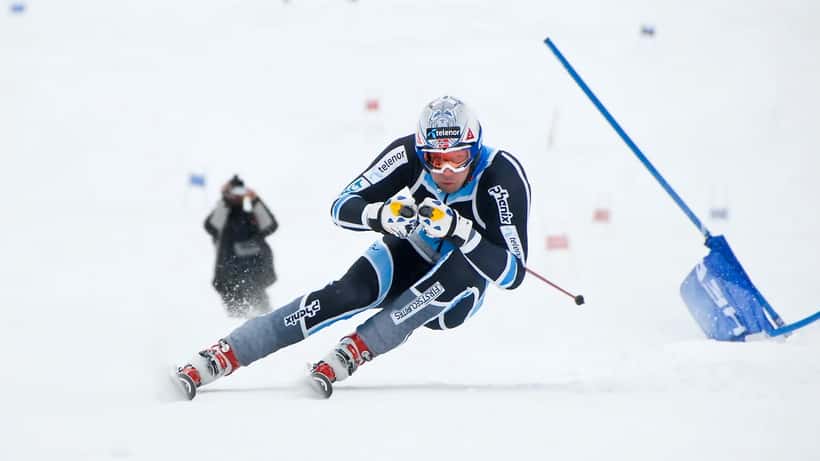Aksel Lund Svindal beim Skifahren in Trysil, Norwegen
