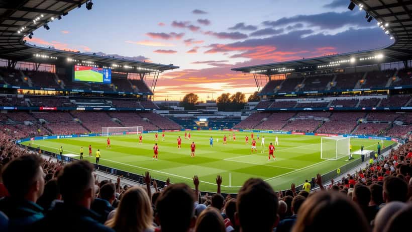 Fodboldspillere fra England og Norge i aktion under VM-kvalifikationskamp i 2026