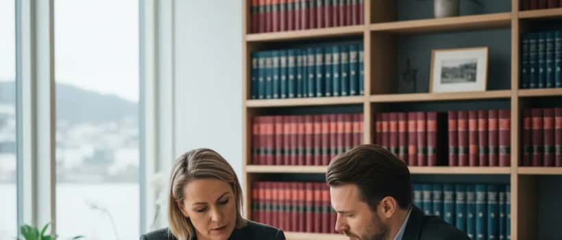 Norsk advokat i Oslo-kontor rådgir klient om rettigheter i forbindelse med Stortingets Epstein-granskingskommisjon