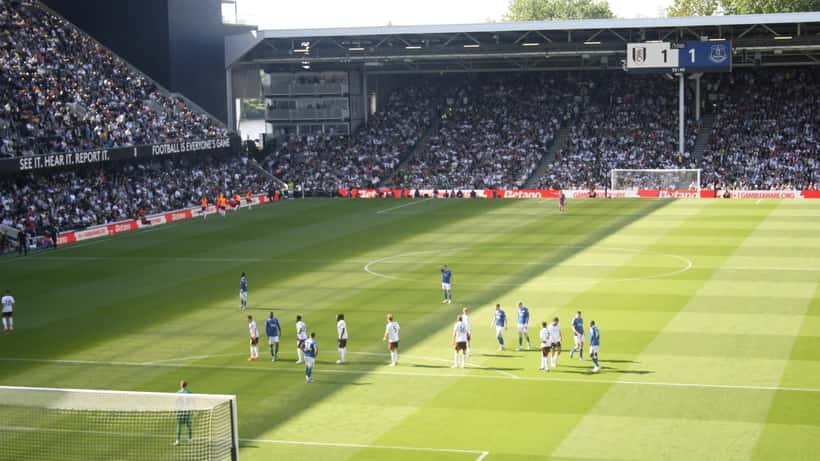 Jarrad Branthwaite in Everton blue kit on the football pitch during a Premier League match