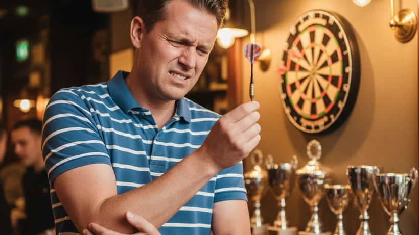 Dartspeler met elleboogpijn in Amsterdam café na training