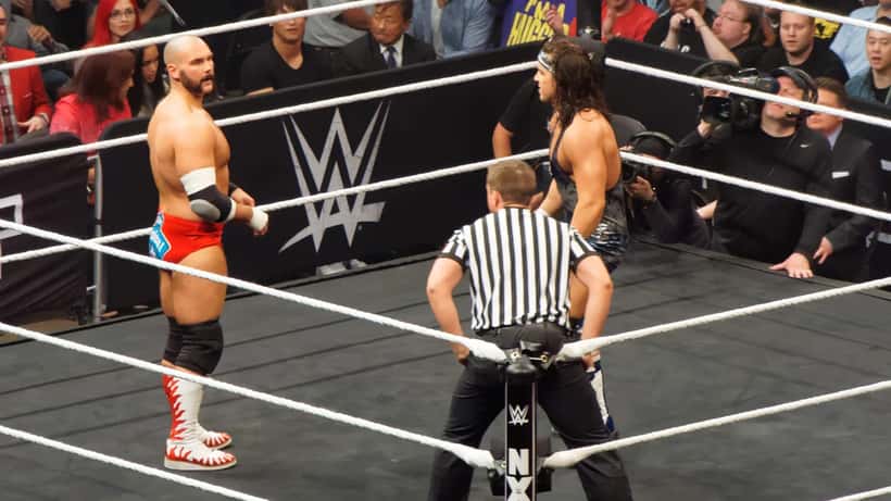Chad Gable WWE wrestler performing in the ring