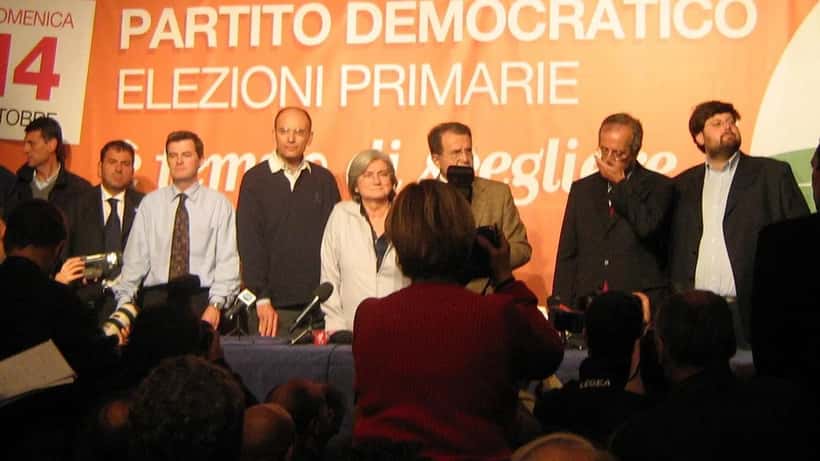 Mario Adinolfi e altri candidati durante le Primarie PD 2007