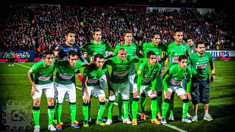 CF Monterrey players in action during a Liga MX soccer match
