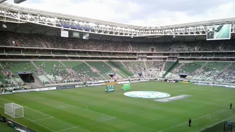 Vista panorâmica do Allianz Parque durante partida do Palmeiras em São Paulo