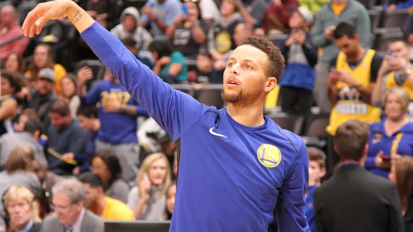 Stephen Curry returning to the Warriors court after two months out with a right knee injury in April 2026