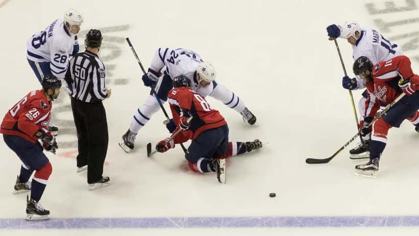 Match de hockey de la LNH opposant les Maple Leafs de Toronto aux Capitals de Washington