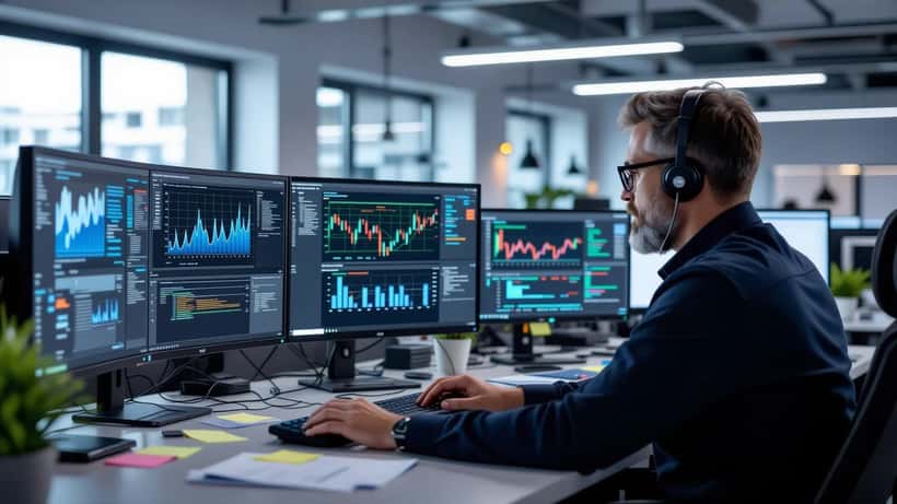 Consultant en cybersécurité analysant des alertes réseau et une checklist NIS2 dans une PME française