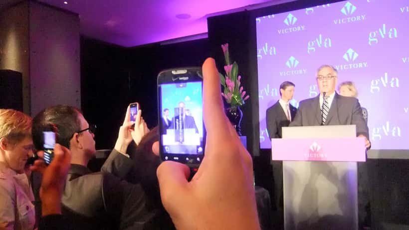 Barney Frank speaking at a political event
