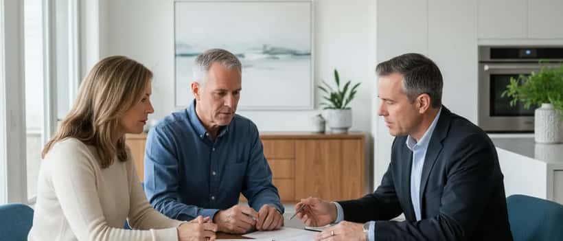 Couple meeting with financial advisor after winning Powerball lottery March 2026