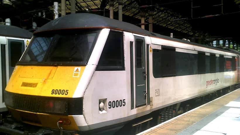 Greater Anglia train at Liverpool Street railway station