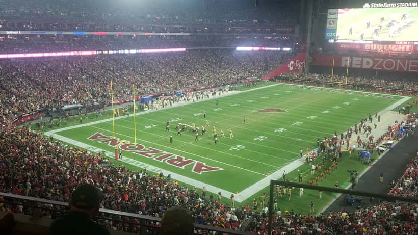 Arizona Cardinals in action against the Packers at State Farm Stadium, Glendale Arizona