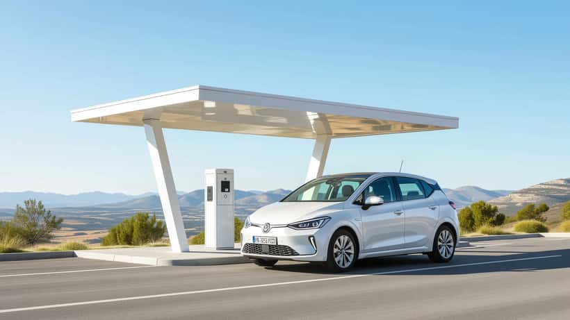 Voiture abritée pendant un orage de grêle en France, 2026