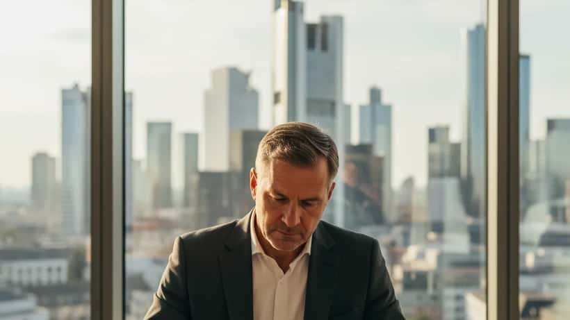 Vermögensberater analysiert Goldpreis-Charts und Barren in Frankfurter Büro