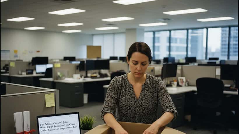 Employment lawyer reviewing severance contract in Toronto office