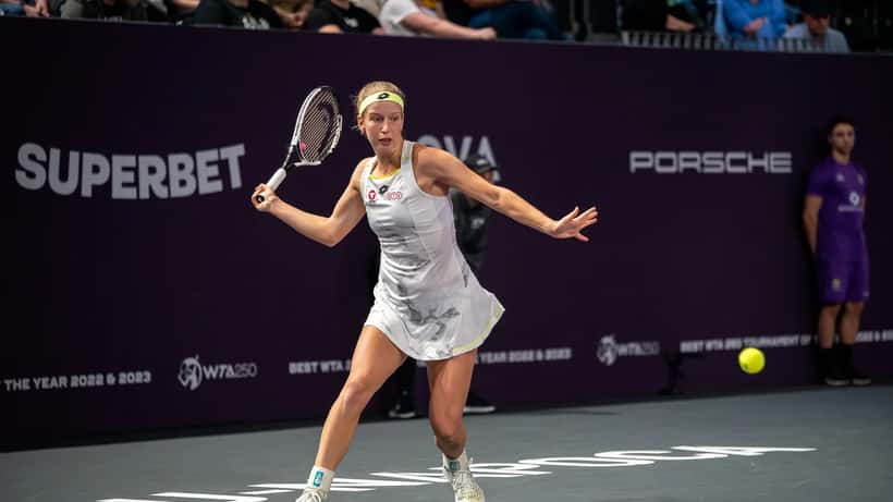 Sinja Kraus im Tennisspiel beim Transylvania Open 2024